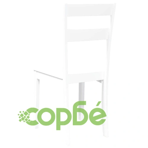 Трапезни столове от масивно каучуково дърво - 2 бр. бели ➤ топ цена ➤ sorbe.bg