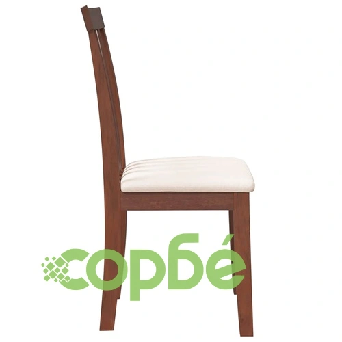 Трапезни столове от масивно каучуково дърво с възглавници, 2 броя, кафяви ➤ топ цена ➤ sorbe.bg