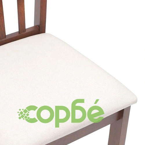 Трапезни столове от масивно каучуково дърво с възглавници, 2 броя, кафяви ➤ топ цена ➤ sorbe.bg