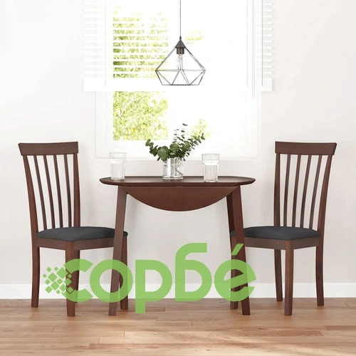 Трапезни столове от масивно каучуково дърво с възглавници, комплект 2 бр., кафяви ➤ топ цена ➤ sorbe.bg