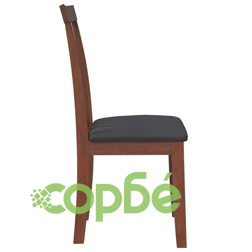 Трапезни столове от масивно каучуково дърво с възглавници, комплект 2 бр., кафяви ➤ топ цена ➤ sorbe.bg