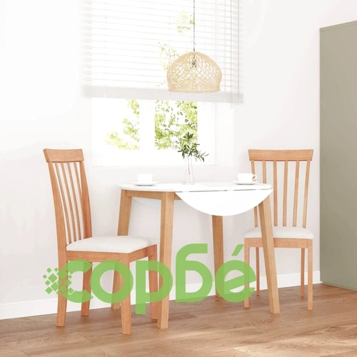 Трапезни столове от масивно каучуково дърво с възглавници, комплект 2 бр ➤ топ цена ➤ sorbe.bg