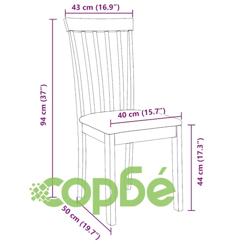 Трапезни столове от масивно каучуково дърво с възглавници, комплект 2 бр ➤ топ цена ➤ sorbe.bg