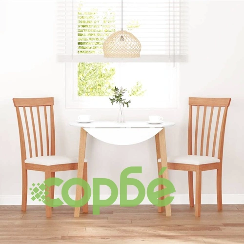 Трапезни столове от масивно каучуково дърво с възглавници, комплект 2 бр ➤ топ цена ➤ sorbe.bg