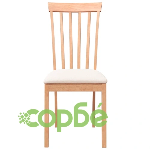 Трапезни столове от масивно каучуково дърво с възглавници, комплект 2 бр ➤ топ цена ➤ sorbe.bg