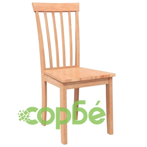 Трапезни столове от масивно каучуково дърво - комплект от 2 броя, естествен цвят ➤ топ цена ➤ sorbe.bg