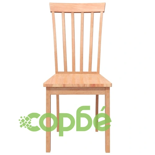 Трапезни столове от масивно каучуково дърво - комплект от 2 броя, естествен цвят ➤ топ цена ➤ sorbe.bg