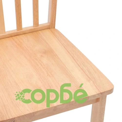 Трапезни столове от масивно каучуково дърво - комплект от 2 броя, естествен цвят ➤ топ цена ➤ sorbe.bg