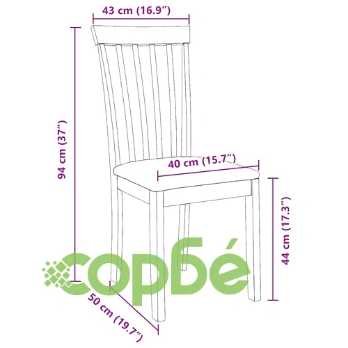 Трапезни столове от масивно каучуково дърво с възглавници, бели, 2 бр, 43x50x94 см ➤ топ цена ➤ sorbe.bg