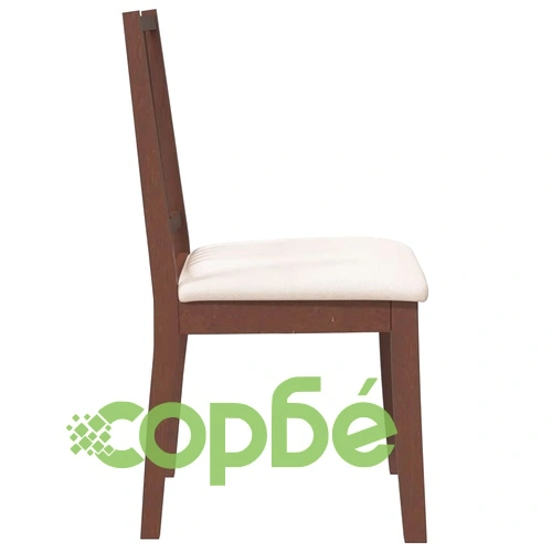 Трапезни столове от масивно каучуково дърво с възглавници, комплект 2 бр., кафяви ➤ топ цена ➤ sorbe.bg