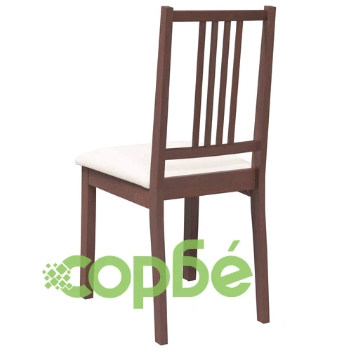 Трапезни столове от масивно каучуково дърво с възглавници, комплект 2 бр., кафяви ➤ топ цена ➤ sorbe.bg