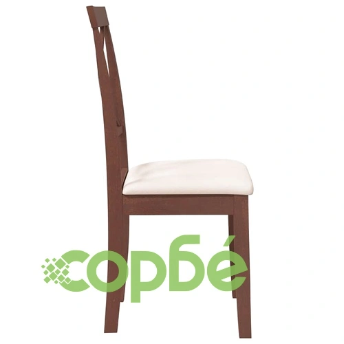 Трапезни столове с възглавници от масивно каучуково дърво - 2 бр., кафяви ➤ топ цена ➤ sorbe.bg