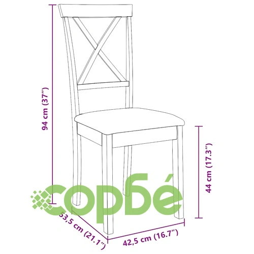 Елегантни трапезни столове с възглавници от масивно каучуково дърво, бели - комплект 2 броя ➤ топ цена ➤ sorbe.bg