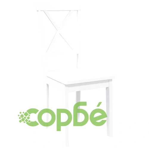 Трапезни столове от масивно каучуково дърво, бели, комплект 2 броя ➤ топ цена ➤ sorbe.bg