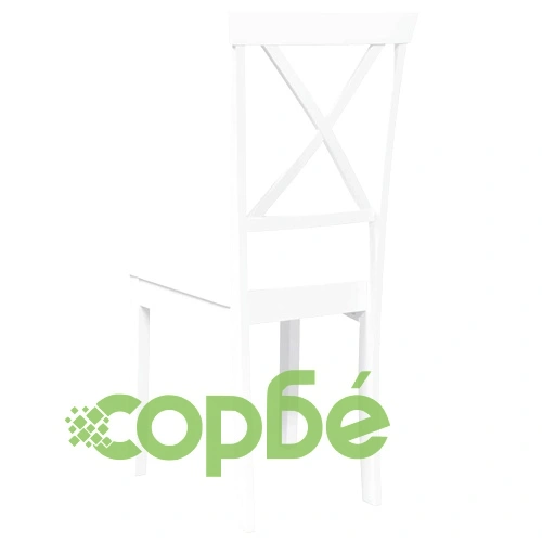 Трапезни столове от масивно каучуково дърво, бели, комплект 2 броя ➤ топ цена ➤ sorbe.bg