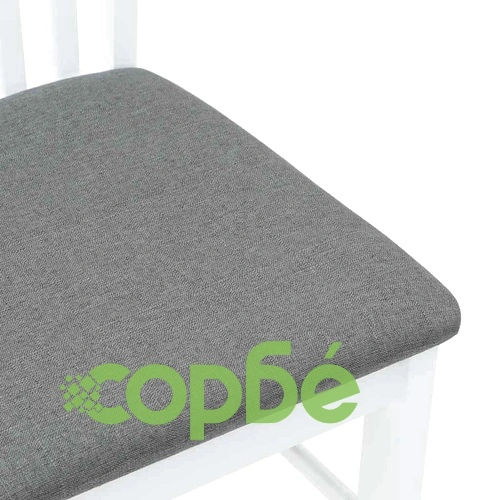 Трапезни столове с възглавници 2 бр от масивно каучуково дърво в бяло ➤ топ цена ➤ sorbe.bg