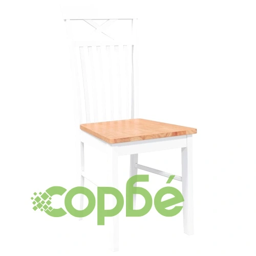 Трапезни столове от масивно каучуково дърво - комплект 2 броя в бяло ➤ топ цена ➤ sorbe.bg