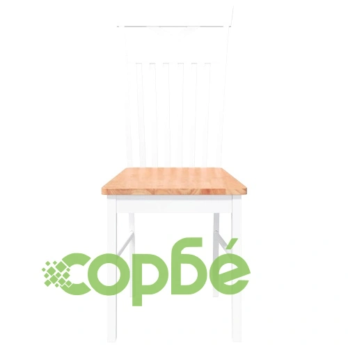 Трапезни столове от масивно каучуково дърво - комплект 2 броя в бяло ➤ топ цена ➤ sorbe.bg