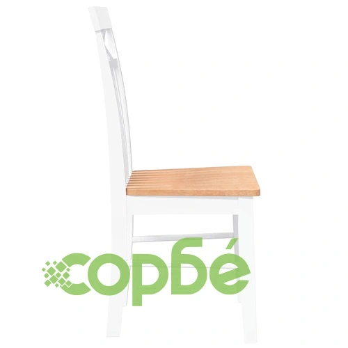 Трапезни столове от масивно каучуково дърво - комплект 2 броя в бяло ➤ топ цена ➤ sorbe.bg