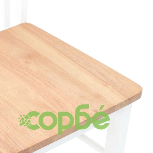 Трапезни столове от масивно каучуково дърво - комплект 2 броя в бяло ➤ топ цена ➤ sorbe.bg