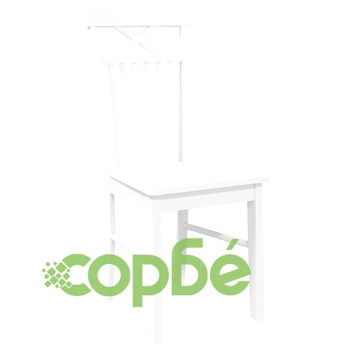 Трапезни столове от масивна каучукова дървесина, бели, комплект 2 броя ➤ топ цена ➤ sorbe.bg