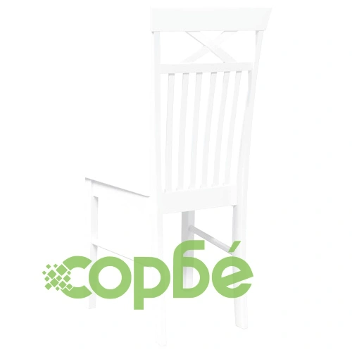 Трапезни столове от масивна каучукова дървесина, бели, комплект 2 броя ➤ топ цена ➤ sorbe.bg