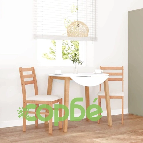 Трапезни столове с възглавници 2 бр от масивно каучуково дърво ➤ топ цена ➤ sorbe.bg