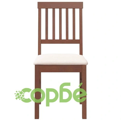 Трапезни столове с възглавници от масивно каучуково дърво - 2 бр, кафяв цвят ➤ топ цена ➤ sorbe.bg