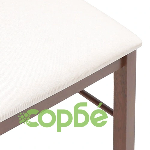 Трапезни столове с възглавници от масивно каучуково дърво - 2 бр, кафяв цвят ➤ топ цена ➤ sorbe.bg