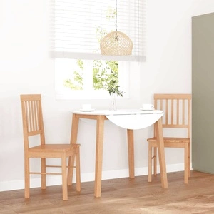 Трапезни столове от масивно каучуково дърво - комплект 2 броя