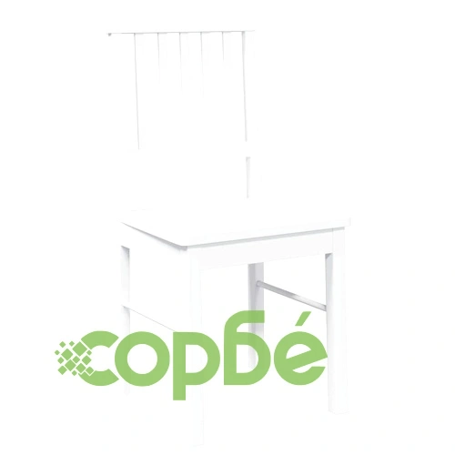 Трапезни столове от масивно каучуково дърво - 2 бр. в бяло ➤ топ цена ➤ sorbe.bg