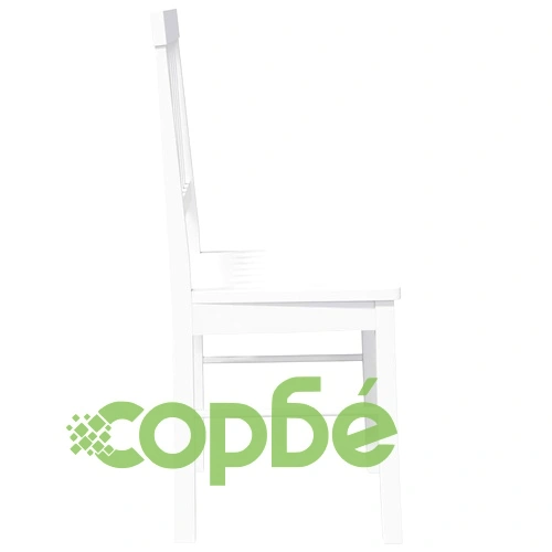 Трапезни столове от масивно каучуково дърво - 2 бр. в бяло ➤ топ цена ➤ sorbe.bg