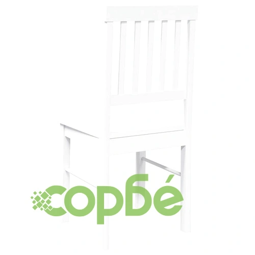 Трапезни столове от масивно каучуково дърво - 2 бр. в бяло ➤ топ цена ➤ sorbe.bg