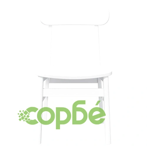 Трапезни столове от масивно каучуково дърво - комплект 2 бр., бели ➤ топ цена ➤ sorbe.bg