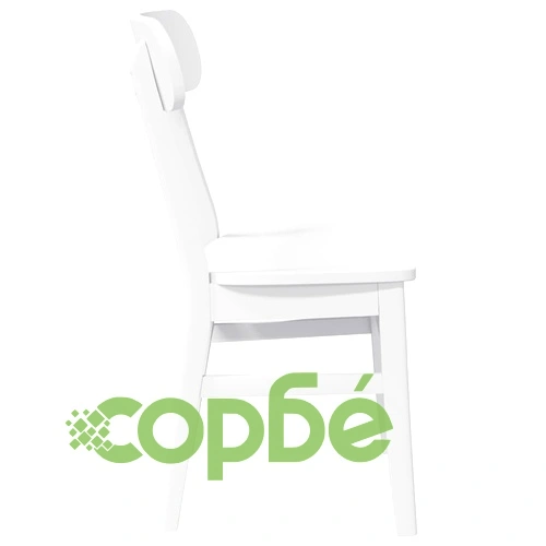 Трапезни столове от масивно каучуково дърво - комплект 2 бр., бели ➤ топ цена ➤ sorbe.bg