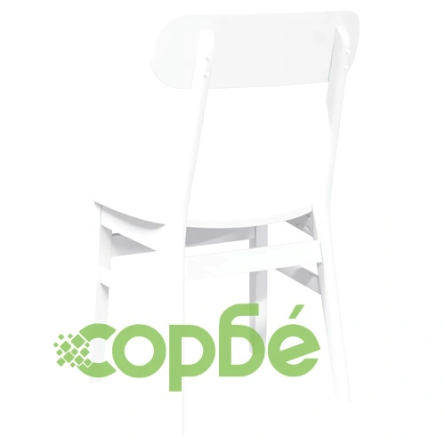 Трапезни столове от масивно каучуково дърво - комплект 2 бр., бели ➤ топ цена ➤ sorbe.bg