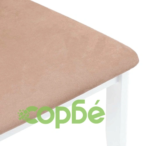 Трапезни столове с възглавници, 2 бр., бяла масивна каучукова дървесина ➤ топ цена ➤ sorbe.bg