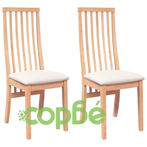 Елегантни трапезни столове с възглавници, 2 броя, изработени от масивна каучукова дървесина ➤ топ цена ➤ sorbe.bg