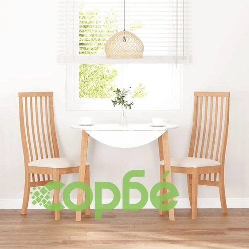 Елегантни трапезни столове с възглавници, 2 броя, изработени от масивна каучукова дървесина ➤ топ цена ➤ sorbe.bg