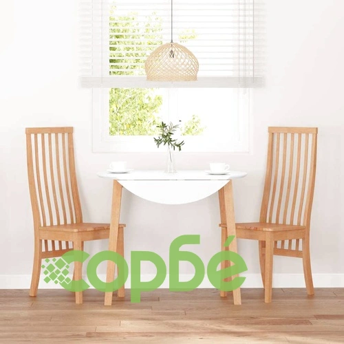 Трапезни столове от масивно каучуково дърво - комплект от 2 броя ➤ топ цена ➤ sorbe.bg