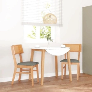 Елегантни трапезни столове с възглавници, 2 броя, от масивна каучукова дървесина