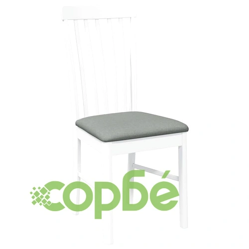 Трапезни столове с възглавници от масивно каучуково дърво - 2 бр., бели ➤ топ цена ➤ sorbe.bg