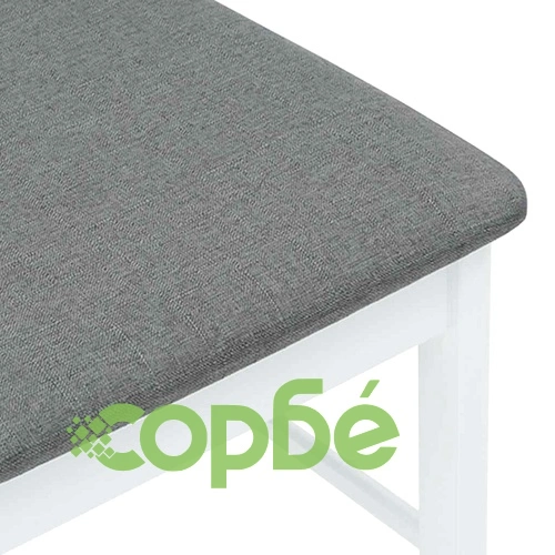 Трапезни столове с възглавници от масивно каучуково дърво - 2 бр., бели ➤ топ цена ➤ sorbe.bg