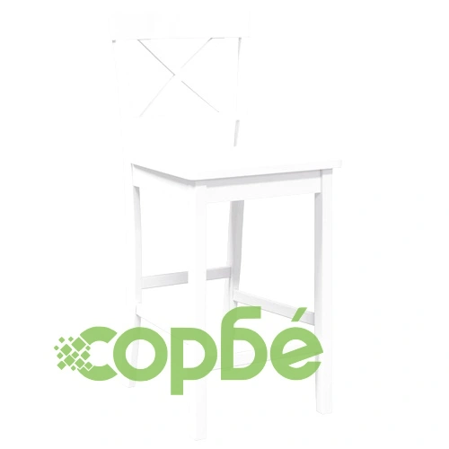 Бар столове, 2 броя, бели, масивно гумово дърво, 95.5 см ➤ топ цена ➤ sorbe.bg