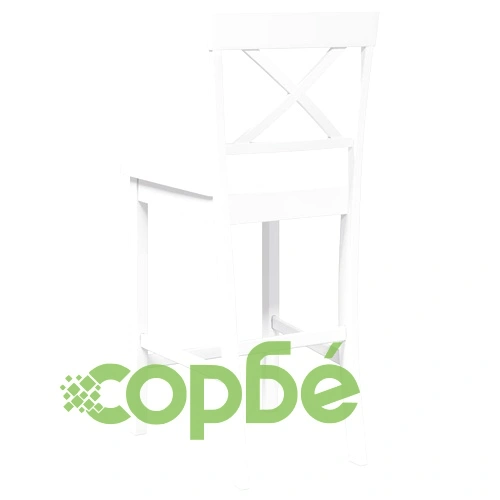 Бар столове, 2 броя, бели, масивно гумово дърво, 95.5 см ➤ топ цена ➤ sorbe.bg