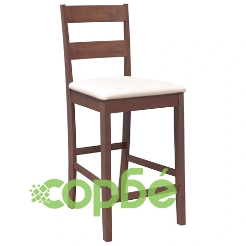 Елегантни бар столове от масивно каучуково дърво с възглавници, кафяви, комплект 2 броя ➤ топ цена ➤ sorbe.bg