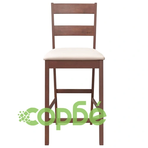 Елегантни бар столове от масивно каучуково дърво с възглавници, кафяви, комплект 2 броя ➤ топ цена ➤ sorbe.bg