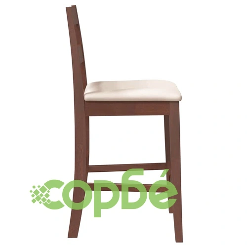 Елегантни бар столове от масивно каучуково дърво с възглавници, кафяви, комплект 2 броя ➤ топ цена ➤ sorbe.bg