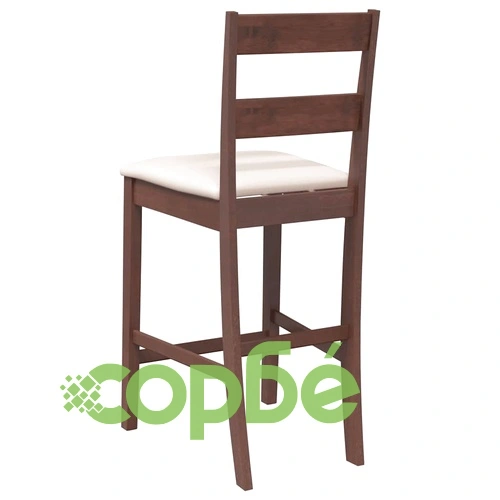 Елегантни бар столове от масивно каучуково дърво с възглавници, кафяви, комплект 2 броя ➤ топ цена ➤ sorbe.bg