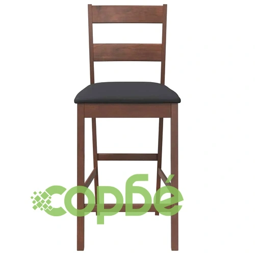 Елегантни бар столове с възглавници от масивно каучуково дърво - комплект 2 бр, кафяви ➤ топ цена ➤ sorbe.bg